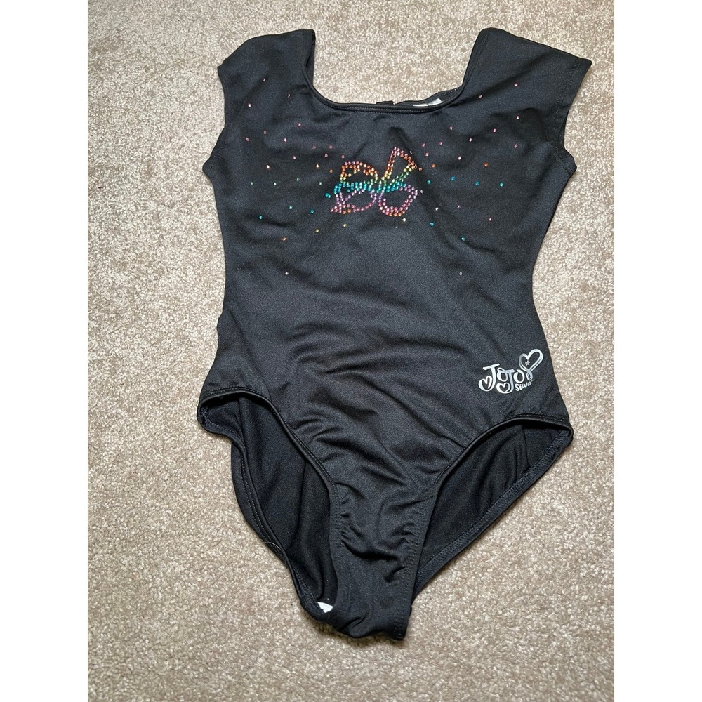 JoJo Siwa Girls Dance Gymnastics Leotard Black Multicolor Bedazzled Size 6/7